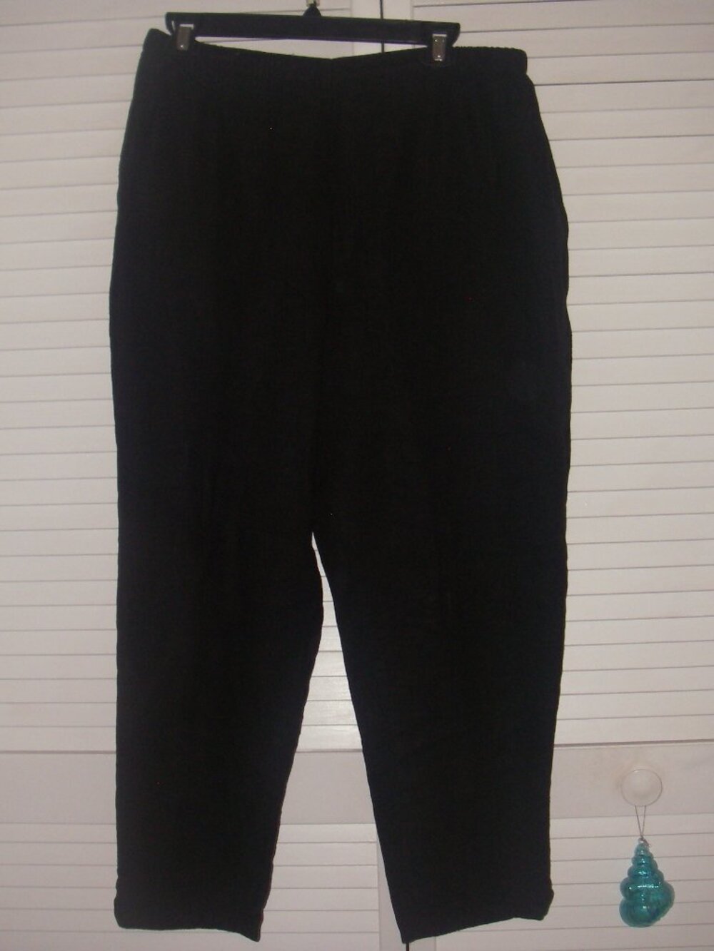 FLAX BRAND BLACK ELASTIC WAIST SLACKS SZ M 100% LINEN